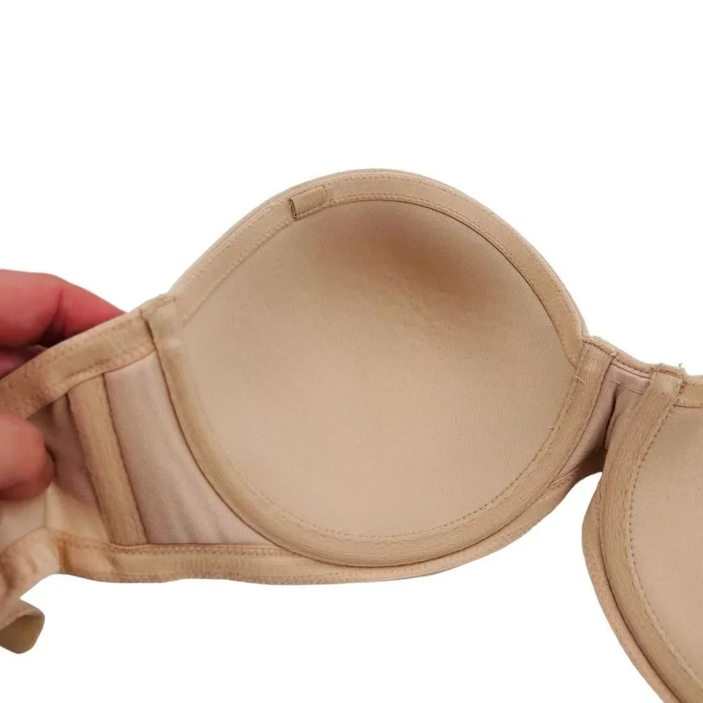 Wacoal red carpet beige underwire lined strapless bra size 30DD